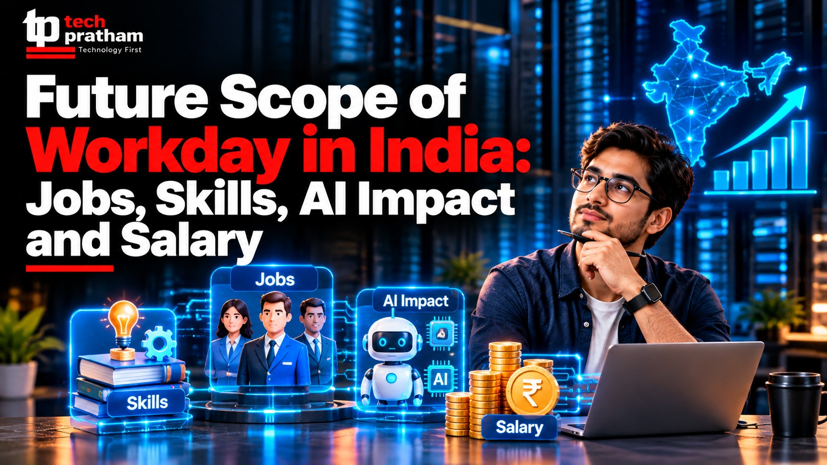 Future scope of Workday in India, including career opportunities, skills, AI impact and salary